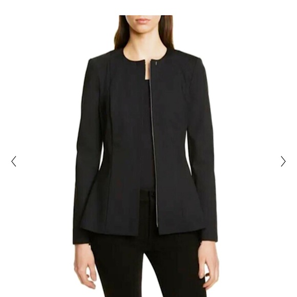 [NWOT—Orig. $595] THEORY “Movement” Peplum Jacket/Blazer in Black - Picture 2 of 7
